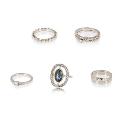 Silver tone rings pack